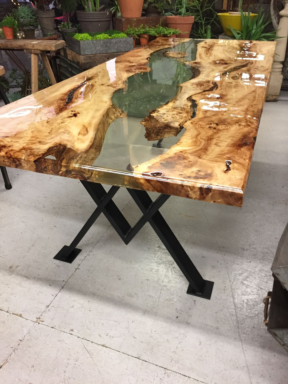 Live Edge Epoxy resin live edge rustic table top Premium Etsy
