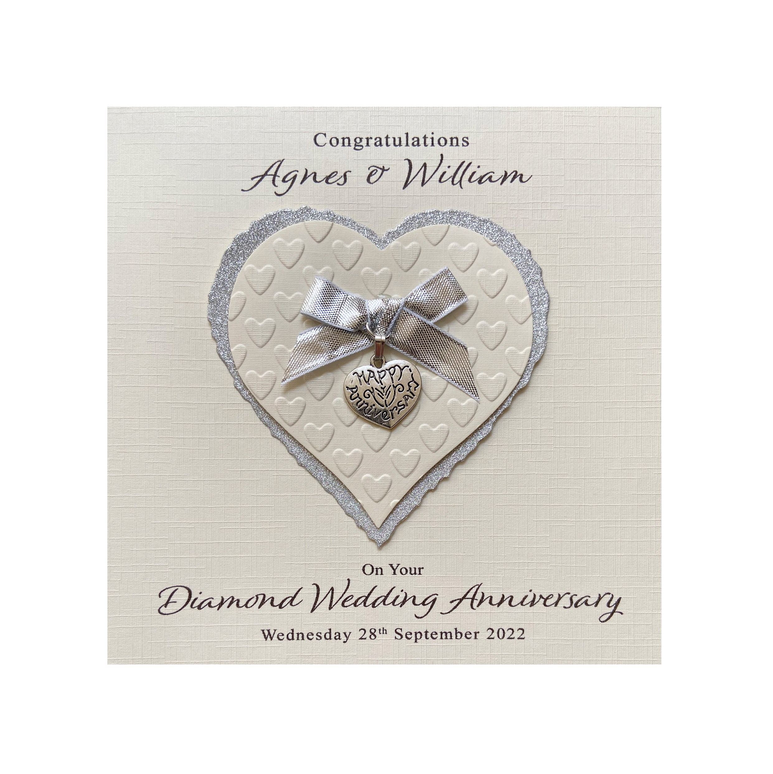 Handmade PERSONALISED Diamond 60th Wedding Anniversary Card | Etsy UK