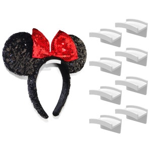 8x Adhesive Hooks for Mickey Ears - Minimalist Disney Ear Holder - No Drilling