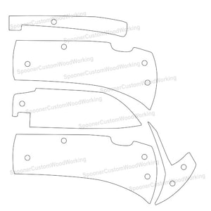 Fichier SVG de couteau de poche verrouillable en bois pliant