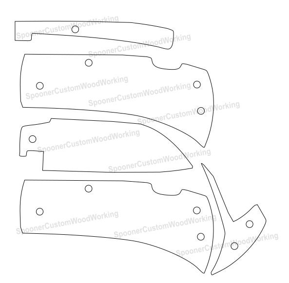 Folding Wooden Locking Pocketknife SVG file