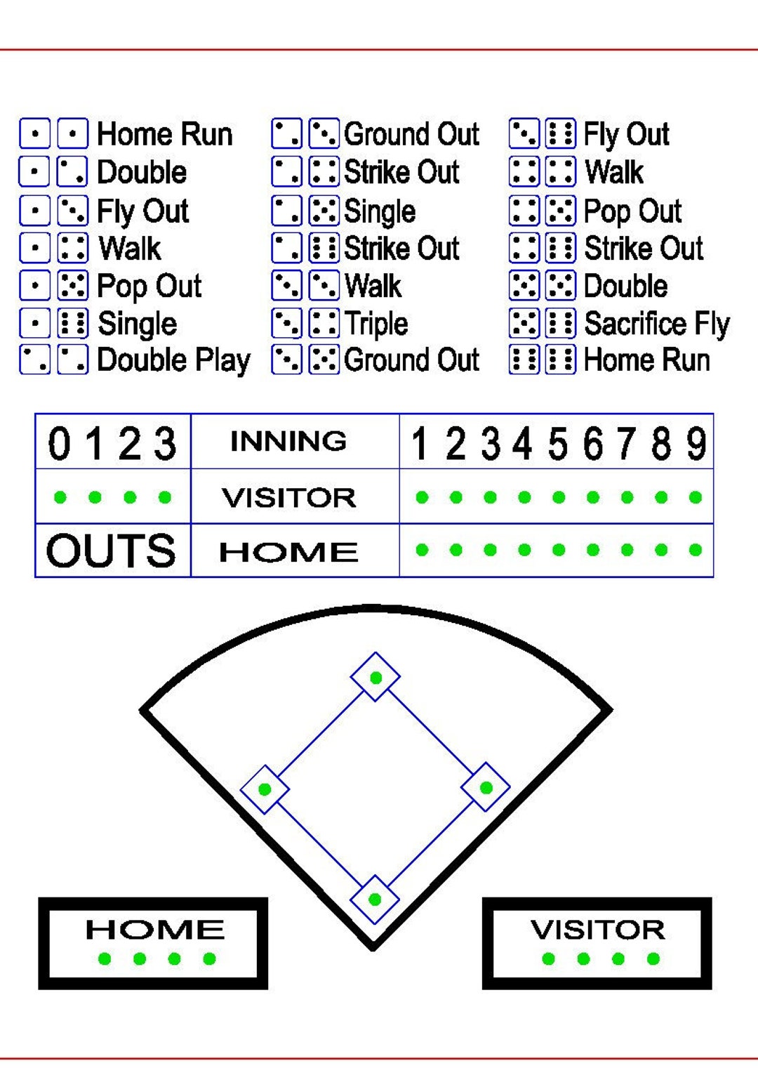 Baseball Dice Game, Digital Download Laser/cnc Cut File, SVG, Lbrn. - Etsy