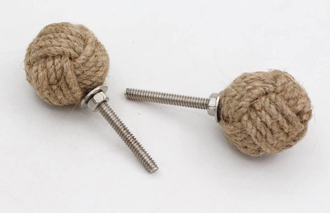 Jute Rope Door Knobs/Rope Knot Drawer Knobs/Push Handle Knobs Etsy
