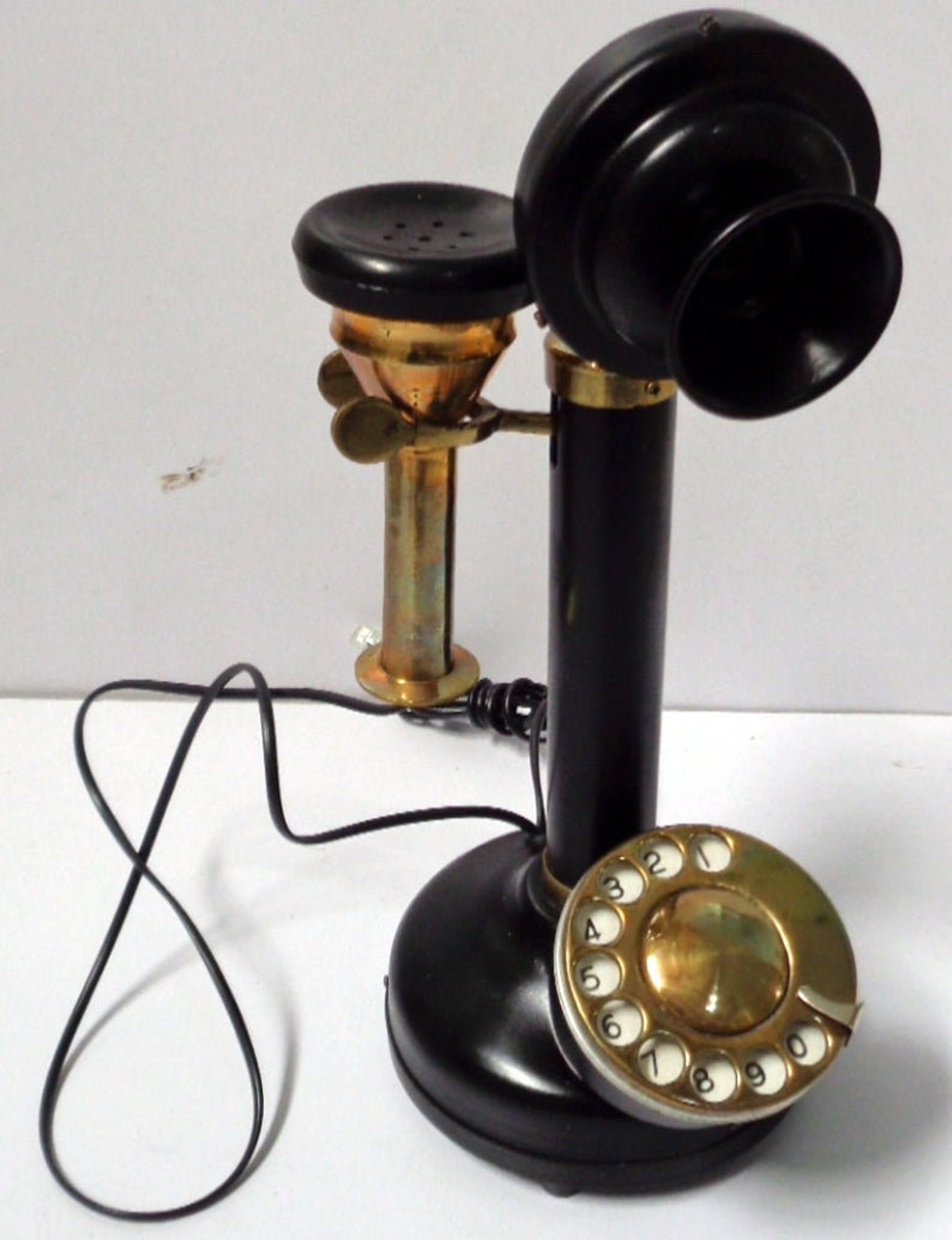 Antique Brass Candlestick Telephone Rotary Dial Vintage Look Etsy