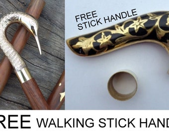 Handmade designer Trendy Look swan Walking Stick Vintage Spiral Carved Wood cane