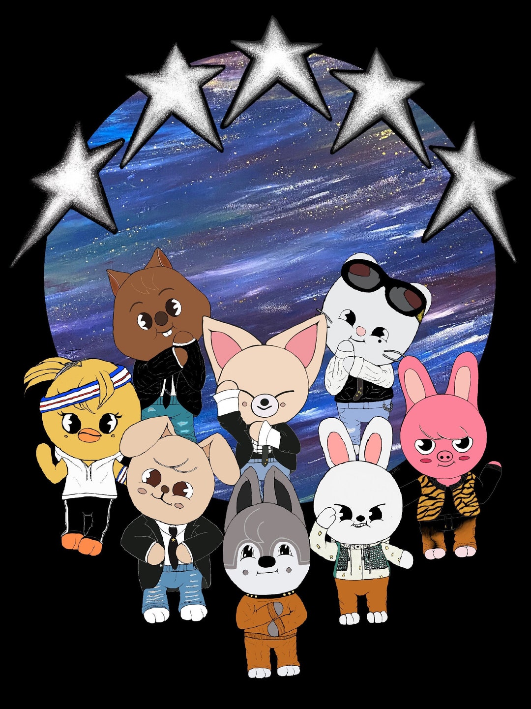 Stray Kids Skzoo 5-star Group Vinyl Sticker/magnet - Etsy