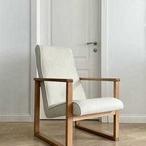 1960s Czechoslovakian Style Floating Chair with High Backrest
