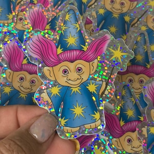Wizard Troll Sticker-Glitter Sticker-Cute Sticker