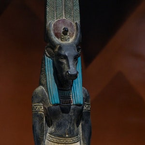 Unique Egyptian mythology statue of Egyptian art goddess Hathor stone made in Egypt