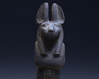 Hand Carved Stone Anubis Statue – Egyptian God of Death Replica