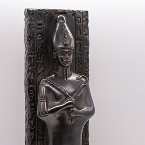 Egyptian statue of god Osiris, lord of the dead large heavy stone made in Egypt