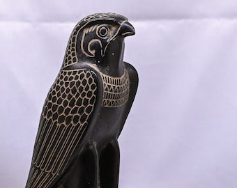 Halcón Egipcio Pájaro Dios Horus Estatua grande piedra pesada Hecho en Egipto