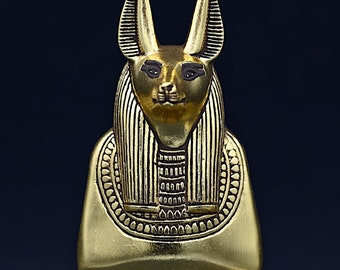 Gold Leaf Anubis Statue – Egyptian God of Death, Duamutef