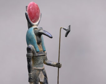 Estatua del dios egipcio Thoth: acabado antiguo, fabricada en Egipto