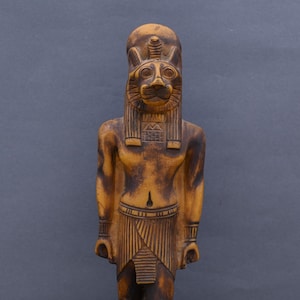 Statue of Egyptian god Maahes , god of war - stone made in Egypt
