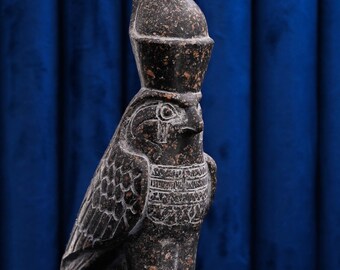 Egyptian Falcon Bird God Horus Statue large heavy granite stone Made in Egypt