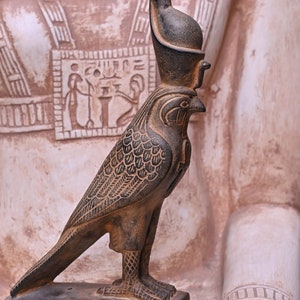 Horus - Egyptian Falcon Bird of god of protection God Horus Statue large heavy stone Made in Egypt