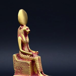 Egyptian statue of Egyptian Goddess Sekhmet lady of war seated made in egypt