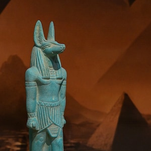 Statue of Egyptian God Anubis god of death stone made in egypt