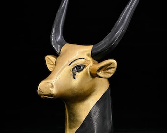 Unique Ancient Egyptian goddess Hathor head Gold leaf made in Egypt