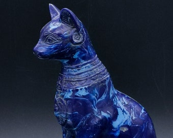 Unique statue of Egyptian goddess Bastet cat with scarab stone made in egypt