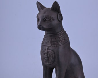 エジプト製、バステト女神像（猫）2色、黒・白、重厚 - Etsy 日本