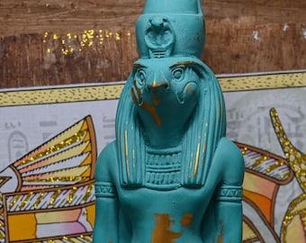 Egyptian Falcon Bird God Horus Statue large heavy stone Made in Egypt