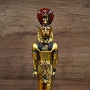Unique statue of Egyptian Art Goddess Sekhmet gold leaf made in egypt