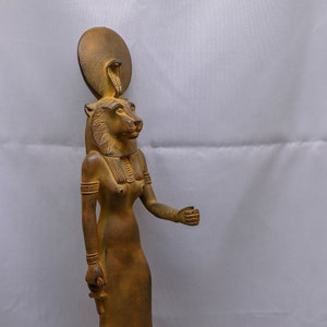 Large statue of Goddess Sekhmet standing, Egyptian Art handcrafted heavy stone made in egypt
