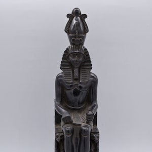 Egyptian Statue of King Ramesses II heavy black stone ( 2 color ) made in egypt