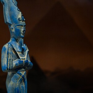 Egyptian statue of god Osiris, lord of the dead stone made in Egypt