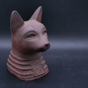 Egyptian statue of goddess Bastet Cat head stone made in egypt