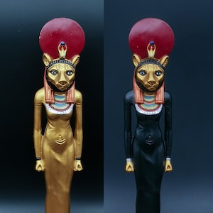 Unique Egyptian statue of goddess Sekhmet ( 2 color ) made in Egypt