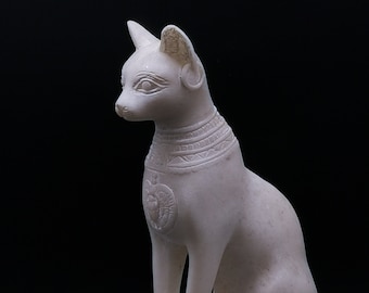 Egyptian goddess Bastet Cat statue marble stone made in egypt