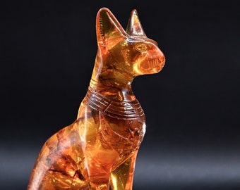Unique statue of Egyptian goddess Bastet cat casted resin made in egypt