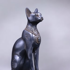 Unique Egyptian goddess Bastet Cat large statue heavy stone made in egypt
