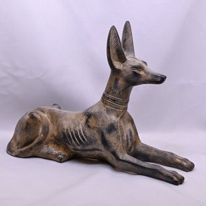 Anubis Dog Jackal Figurine Egyptian God statue Black stone made in egypt