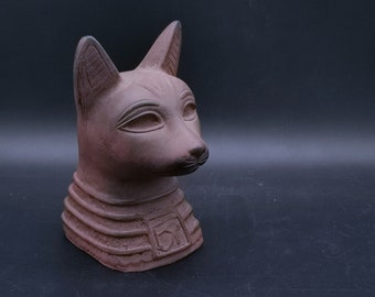 Egyptian statue of goddess Bastet Cat head stone made in egypt