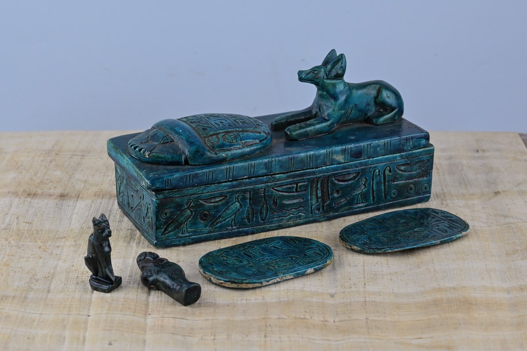 Egyptian Anubis Box With Hieroglyphics, Made in Egypt - Etsy