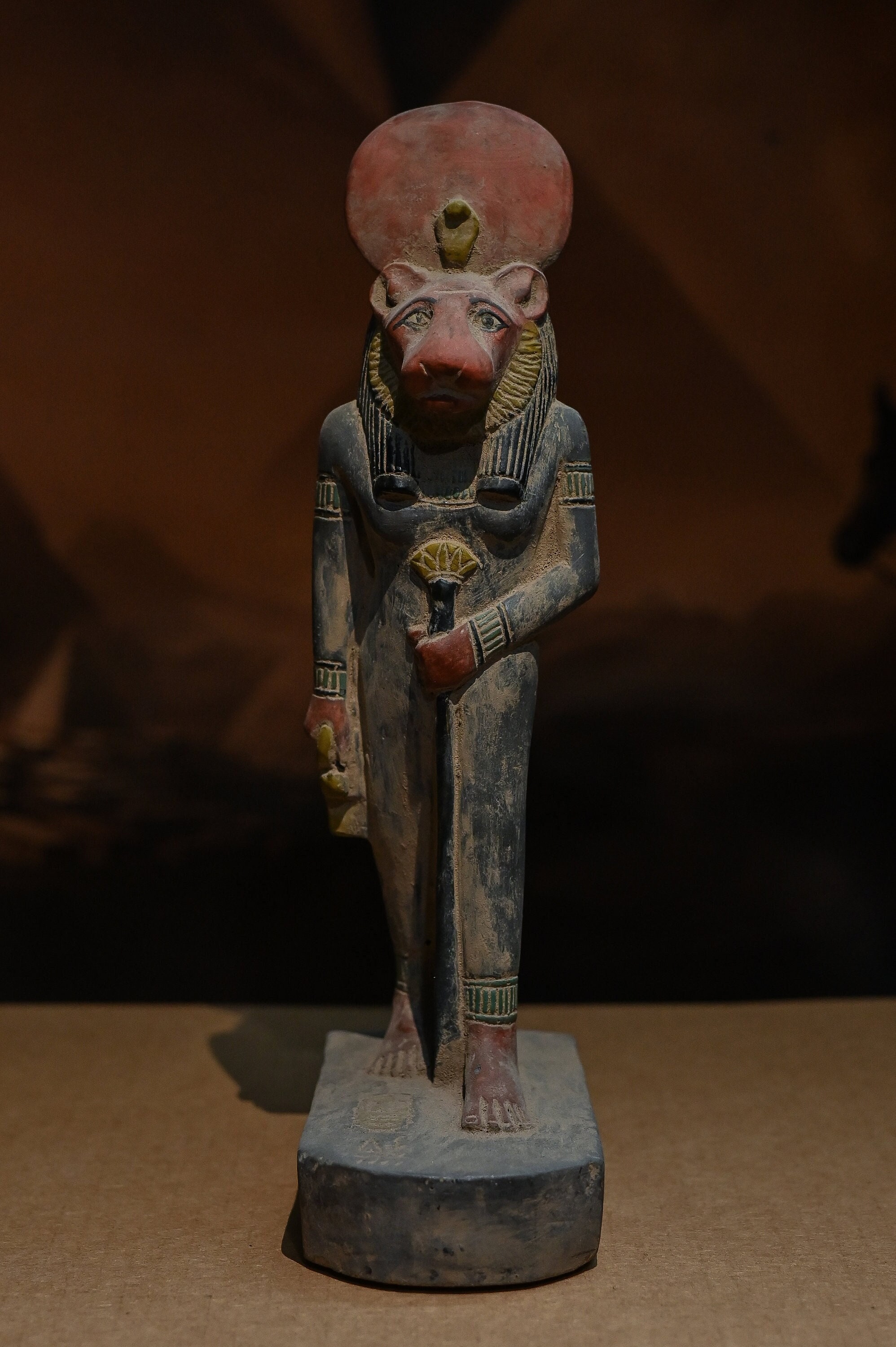 Statue of Egyptian Art Goddess Sekhmet Hand Painted Heavy Stone Made in ...