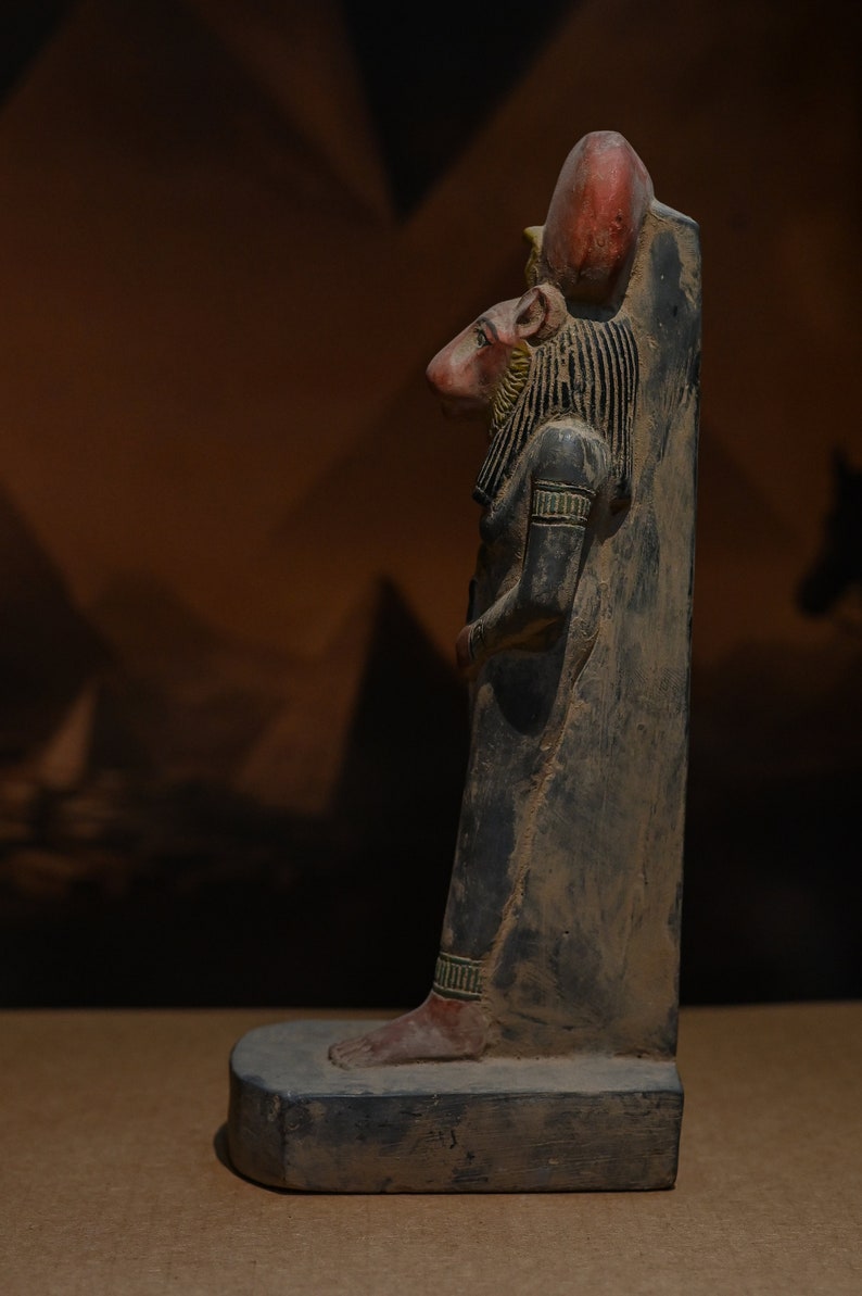 Statue of Egyptian Art Goddess Sekhmet Hand Painted Heavy Stone Made in ...