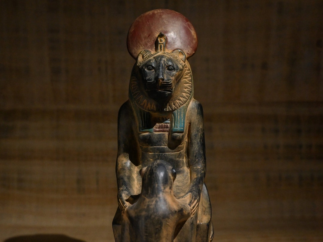 Unique Statue of Sekhmet Goddess of War Seated Figurine Made in Egypt ...