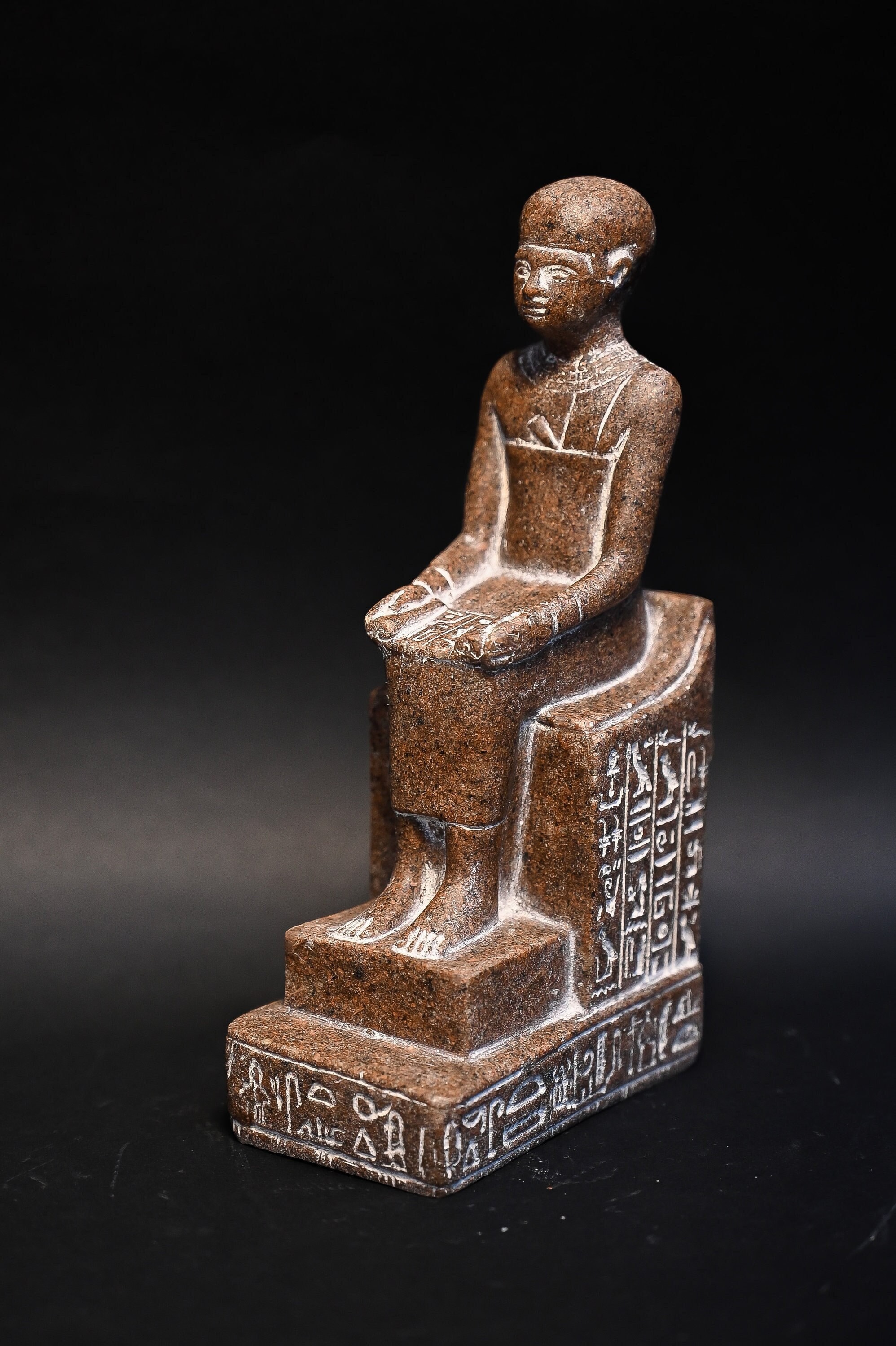 Imhotep Statue Bonhams : An Egyptian Black Steatite Figure Of Imhotep