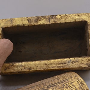 Egyptian Art Box Decorated Pharaonic Inscriptions Gold Leaf Made in ...