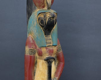 Egyptian God Horus Statue: Large Stone Sculpture, Made in Egypt