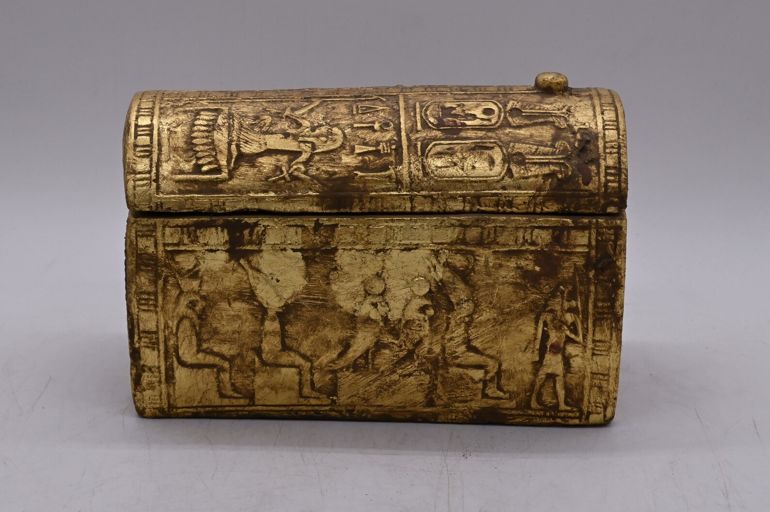 Egyptian Art Box Decorated Pharaonic Inscriptions Gold Leaf Made in ...