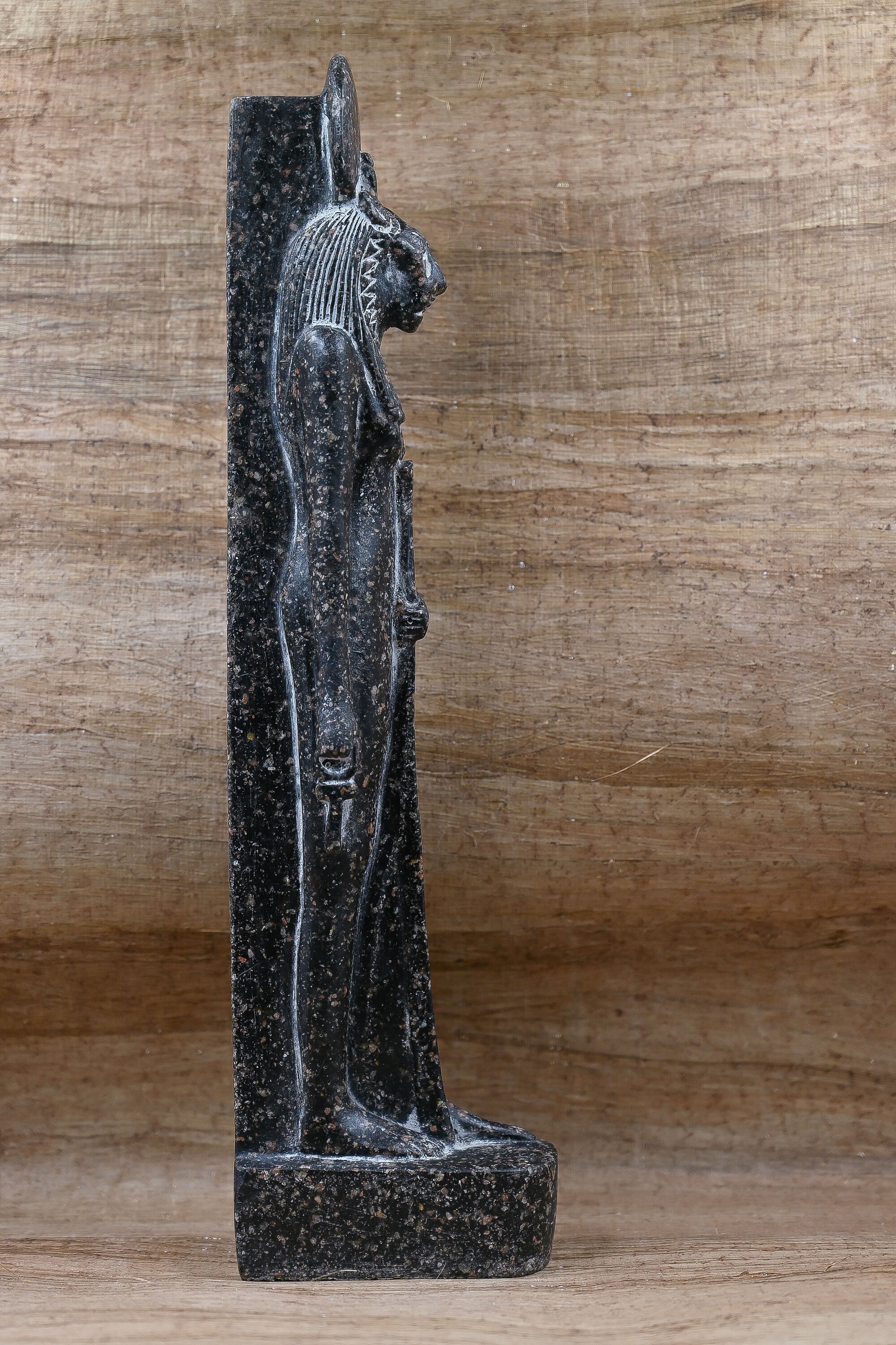 Statue of Egyptian Art Goddess Sekhmet Black Heavy Stone Made in Egypt ...