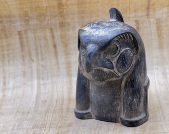 Ägyptischer Kopf des Gottes Horus Statue groß schwerer Stein Made in Ägypten