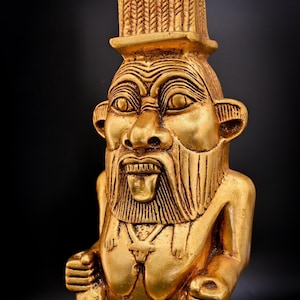 Great statue of god Bes, god protector of households, in particular, of mothers, children and childbirth-Egyptian mythology-madeinEgypt