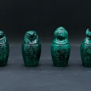 Egyptian Canopic Jars: Sons of Horus, Natural Stone Set